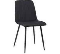 CLP Trading GmbH Chaise de salle à manger Dijon – Tissu matelassé, pieds métal, Noir