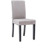 CLP Chaise de salle à manger Ina en tissu avec Pieds en Bois , Gris clair/Noir Gris