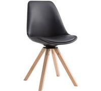 CLP Chaise Calais pivotante pieds carrés , Noir /Nature