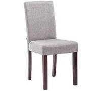 CLP Chaise de salle à manger Ina en tissu avec Pieds en Bois , Gris clair/Cappuccino Gris