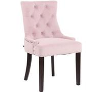 Chaise de salle à manger Aberdeen en Velours - Piètement Antique clair ou foncé - Rose-Antique