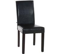 CLP Chaise de Salle à Manger INA en Similicuir I Siège Rembourré I Chaise avec Dossier Et Pieds en Bois, Couleur:Marron, Couleur du Cadre:Brun foncé