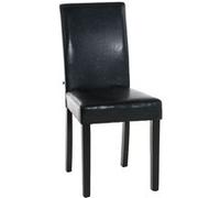 CLP Chaise de Salle à Manger INA en Similicuir I Siège Rembourré I Chaise avec Dossier Et Pieds en Bois Couleur:Noir;Couleur du Cadre:Noir