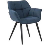 CLP Chaise de salle à manger Roseville – moderne, accoudoir, dossier rembourré, 150 kg, bleu tissu