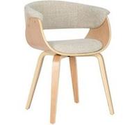 CLP Chaise de Salle à Manger Bruce en Tissu, Structure Bois, Noir élégant, Cuisine ou Salle à Manger | Charge Max. 150 kg, Couleur:crème, Couleur du Cadre:Natura