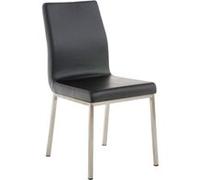 CLP Trading GmbH Chaise de cuisine Colmar – Similicuir, piètement en acier, H47 cm – Noir