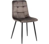 CLP Chaise de salle à manger Tilde avec Piètement en métal noir , Gris/Velours gris G
