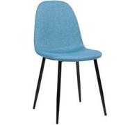 CLP Chaise de Salle à Manger rembourrée Napier, Chaise de Cuisine avec Dossier et Structure métallique, Peut Supporter jusqu'à 150 kg, Couleur:Bleu, Matériel:Tissu