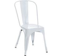 Chaise clp H. 89 cm empilable non pliable interieur en metal blanc Blanc G