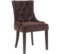 CLP Chaise De Salle A Manger Aberdeen en Velours I Rembourrage Epais I Chaise avec Dossier Et Piétement en Bois d'Hévéa Couleur:Marron;Couleur du Cadre:Antique