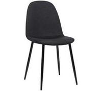 CLP Chaise de salle à manger Napier – Rembourrée, dossier, structure métallique, 150 kg – Tissu noir
