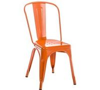 Chaise clp interieur empilable non pliable en metal H. 89 cm orange Orange G