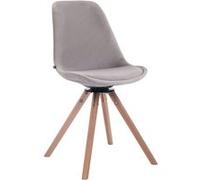 CLP Chaise de salle à manger Troyes Pivotant en velours avec piétement rond , Gris/Nature Gris