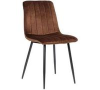 CLP Chaise De Salle A Manger Dijon en Tissu Ou Velours I Chaise avec Surface D'assise Matelassée Pieds en Metal I Charge Max.150 Kg | Couleur Marron Matériel Velours