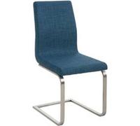CLP Chaise de Salle à Manger Belfort Tissu, Cantilever Moderne avec Assise rembourrée & Dossier Haut, Structure en Acier Inoxydable, Couleur:Bleu