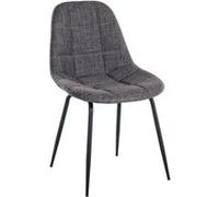 CLP Chaise De Salle A Manger Tom en Tissu Ou Similicuir I Assise Matelassée Pieds en Metal I Charge Max.150 Kg, Couleur:Gris Clair, Matériel:Tissu