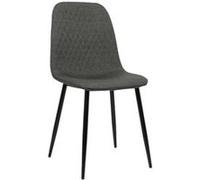 CLP Chaise Giverny – Tissu, dossier matelassé, pieds métal, H. 88 cm, Gris foncé, Charge max. 150 kg