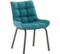 CLP Chaise de salle à manger Saranda en Tissu , Turquoise/Noir Bleu