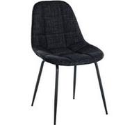 Chaise de Salle à Manger - CLP - Tom - Tissu ou Similicuir - Pieds en Métal Noir - Confortable et Design