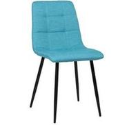 Chaise de salle à manger en métal et tissu en polyester avec finition couleur turquoise Tilde CLP
