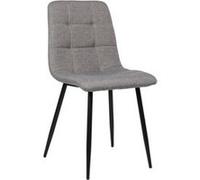 CLP Chaise de salle à manger Tilde avec Piètement en métal noir , Gris/Tissu gris G