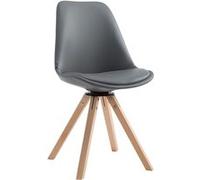 Chaise CLP simili-cuir 84 cm bois gris G
