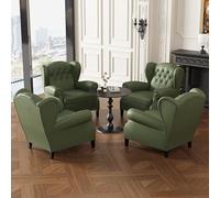 Chaise Club Vintage avec pieds en métal et table en bois massif, fauteuil moderne du milieu du siècle pour café bar et salon