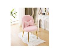 Chaise Coiffeuse,Chaise de Repas en Velours, Pour Cuisine, Salle à Manger,Siège Rembourré,coussin à ruban,Rose