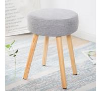 Chaise Coiffeuse Chambre Moderne Tabouret Coiffeuse Chambre en Bois Massif, Chaise Confortable Salon Petit Rond pour Dressing 3 Couleurs (Color : Gray)