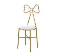 Chaise Coiffeuse, Fauteuil Noeud Papillon en Fer Et Velours 30x32x80cm, Chaise Lounge Moderne, Idéal for Salon Spa Café Pub Cuisine (Rose) (Color : White)