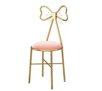 Chaise Coiffeuse, Fauteuil Noeud Papillon en Fer Et Velours 30x32x80cm, Chaise Lounge Moderne, Idéal for Salon Spa Café Pub Cuisine (Rose) (Color : Pink)