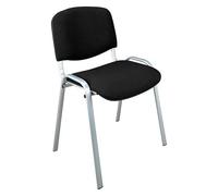 Chaise Conférence Classique Pieds alu - Noir