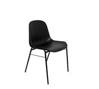 Chaise confidentielle Ergonomique, empilable et avec Structure Noire, Assise et Dossier en PVC de Couleur Noire Piqueras ET Crespo modèle Alborea
