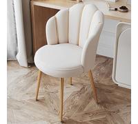 Chaise Confortable Chambre Moderne Tabouret Coiffeuse Chambre avec Dossier Enveloppé en Acier Au Carbone+éponge/Latex, Petit Fauteuil Chambre 31 * 31 * 74cm 6 Couleurs (Color : Beige, Size : Sponge)