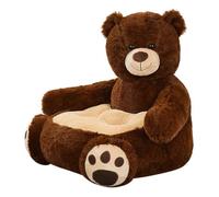 Chaise confortable pour enfants, joli canapé pour tout-petits, marron foncé | Texture en peluche douce, charmant look d'ours en peluche, idéal pour la lecture, le jeu et la détente en intérieur des