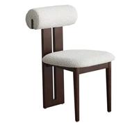 Chaise Confortable Salon Moderne Fauteuil Coiffeuse Chambre en Bois Massif pour Dressing, Salle de Maquillage 47 * 59 * 79cm 13 Couleurs (Color : Brown+White)