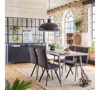 Chaise contemporaine pieds compas métal (lot de 2)