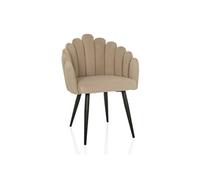 Chaise coque / chaise rembourrée SCALLORE forme coquillage tissu beige hjh LIVING Beige