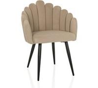Chaise coque / chaise rembourrée SCALLORE forme coquillage tissu beige hjh LIVING Beige