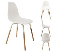 Home Deco Factory – Chaise scandinave Phenix – Pieds métal et bois de hêtre – Lot de 2 blanc