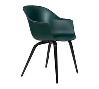 Chaise coquille avec structure hêtre noir Bat WxHxD 56x85x61cm/plastic glides