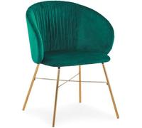 Chaise - COTECOSY - Smart - Velours Vert - Lot de 4 - Salle à manger - Métal