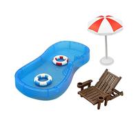 Chaise côtière - Style de plage miniature, accessoires de décoration | Petites décorations de plage, ensemble d'artisanat réaliste, maison de , décoration sur le thème du bord de mer pour