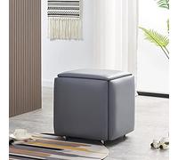 Chaise cube empilable 5 en 1 avec roulettes | Tabouret polyvalent en similicuir | Petit siège carré pour salon et salle à manger | 35 x 35 x 35 cm