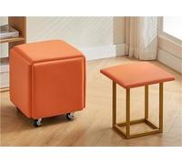 Chaise cube empilable 5 en 1, repose-pieds en cuir avec roulettes, sièges gigognes polyvalents pour salon et salle à manger, banc ottoman carré moderne