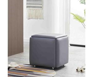 Chaise cube gigogne avec roulettes, design peu encombrant, pour salon et salle à manger