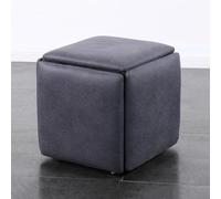 Chaise cube gigogne - Repose-pieds empilable et banc avec roulettes pivotantes pour salon et salle à manger