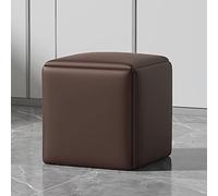 Chaise cube ottomane - Tabouret empilable en similicuir avec roulettes pivotantes pour salon et salle à manger - Tabouret polyvalent