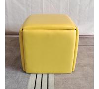 Chaise Cubique Ottomane Gigogne, Tabouret De Chaise De Canapé Empilable 5 en 1, Banc Ottoman Carré Repose-Pieds Mobile Fauteuil De Toilette avec Pivot, pour Salon, Salle à Manger, Yellow