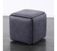 Chaise Cubique Ottomane Gigogne, Tabouret De Chaise De Canapé Empilable 5 en 1, Banc Ottoman Carré Repose-Pieds Mobile Fauteuil De Toilette avec Pivot, pour Salon, Salle à Manger, Dark Gray